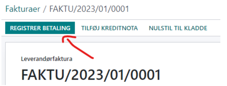 Registrer betaling i Odoo